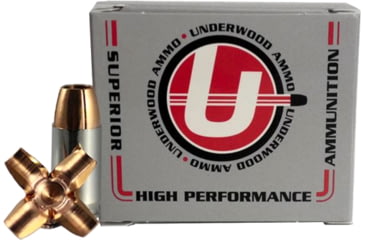 Image of Underwood Ammo .40 S&amp;W 140 Grain Maximum Expansion Solid Monolithic Nickel Plated Brass Cased Pistol Ammo, 20 Rounds, 250