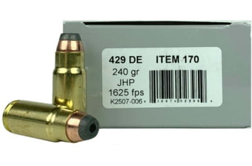 Image of Underwood Ammo .429 DE 240 Grain Jacketed Hollow Point Brass Cased Centerfire Pistol Ammo, 20 Rounds, 170