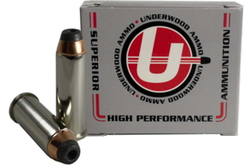 Image of Underwood Ammo .44 Remington Magnum 300 Grain Jacketed Hollow Point Nickel Plated Brass Cased Pistol Ammo, 20 Rounds, 328