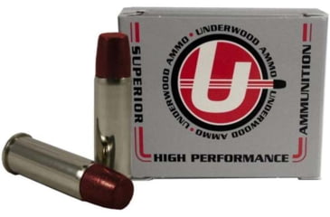 Image of Underwood Ammo .44 Remington Magnum +P+ 340 Grain Coated Hard Cast Nickel Plated Brass Cased Pistol Ammo, 20 Rounds, 743