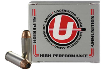 Image of Underwood Ammo .45 Colt +P 250 Grain Jacketed Hollow Point Nickel Plated Brass Cased Pistol Ammo, 20 Rounds, 434