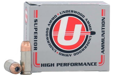 Image of Underwood Ammo .45 ACP +P 185 Grain Jacketed Hollow Point Nickel Plated Brass Cased Pistol Ammo, 20 Rounds, 332