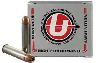 Image of Underwood Ammo .460 S&amp;W Magnum 240 Grain Jacketed Hollow Point Nickel Plated Brass Cased Pistol Ammo, 20 Rounds, 344
