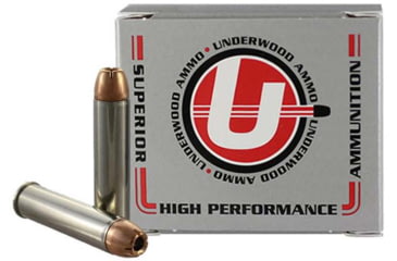 Image of Underwood Ammo .460 S&amp;W Magnum 300 Grain Jacketed Hollow Point Nickel Plated Brass Cased Pistol Ammo, 20 Rounds, 345