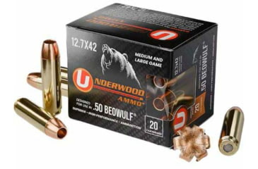 Image of Underwood Ammo .50 Beowulf 275 Grain Jacketed Hollow Point Brass Cased Rifle Ammunition, 20 Rounds, 757