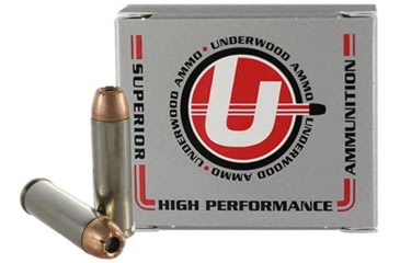 Image of Underwood Ammo .500 S&amp;W Magnum 350 Grain Jacketed Hollow Point Nickel Plated Brass Cased Pistol Ammo, 20 Rounds, 348