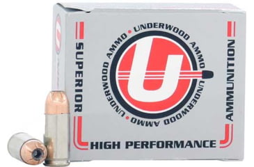 Image of Underwood Ammo 9mm Luger 115 Grain Jacketed Hollow Point Nickel Plated Brass Cased Pistol Ammo, 20 Rounds, 115