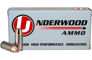Image of Underwood Ammo 9mm Luger +P 124 Grain Full Metal Jacket Nickel Plated Brass Cased Pistol Ammo, 50 Rounds, 136