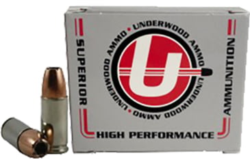Image of Underwood Ammo 9mm Luger +P+ 124 Grain Bonded Jacketed Hollow Point Nickel Plated Brass Cased Pistol Ammo, 20 Rounds, 132