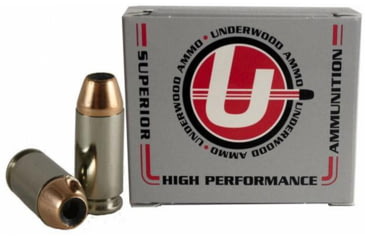 Image of Underwood Ammo .40 S&amp;W 135 Grain Jacketed Hollow Point Nickel Plated Brass Cased Pistol Ammo, 20 Rounds, 220