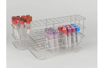 Image of UNICO Test Tube Rack, Stainless Steel, 50 Place, 18mm Dia. Holes, 54705