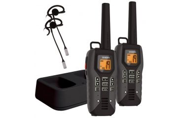 Image of Uniden 50-Mile GMRS/FRS Radio - 2 Radios, Micro USB, Charge Cradle, TRU waterproof, Boom VOX Headset, Black GMR5098-2CKVP