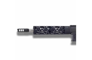Image of Unique-ARs Hex Hazard Handguard with Dolos Locking Ring, Cerakote Armor Black, 9 in doloshexhazard9