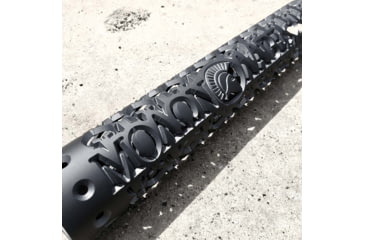 Image of Unique-ARs Molon Labe AR-15 Handguard, Cerakote Armor Black/Anodize Black, 12in, molon12