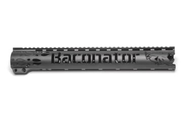Image of Unique-ARs Slim Baconator AR-15 Handguard, Cerakote Armor Black/Anodize Black, 12in, slimbacon12