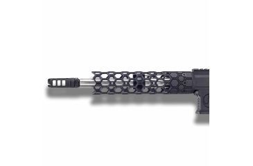 Image of Unique-ARs Ultra-Light Hex Handguard with Dolos Locking Ring, Cerakote Armor Black, 9 in dolossmhex9