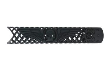 Image of Unique-ARs Wicked Wings Handguard, Dolos Locking Ring, AR-15, 12 inch, Cerakote Armor Black/Anodize Black, doloswicked12
