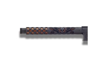 Image of Unique-ARs Wing and Skull AR-15 Handguard, Cerakote Armor Black/Anodize Black, 9in, wingandskull9