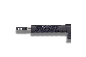Image of Unique-ARs Wing and Skull AR-15 Handguard, Cerakote Armor Black/Anodize Black, 9in wingandskull9