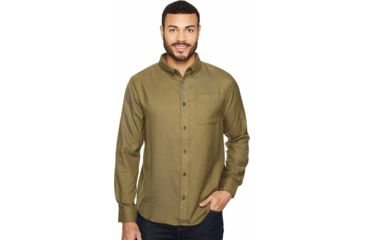 Image of United By Blue Banff Wool Button Down - Mens, Olive, Small, 101-0133-4303