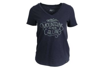 Image of United By Blue Short Sleeve Mountains Calling Tee - Women's, Navy, Small, 73W-1MC-NV2