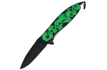 Image of United Cutlery Black Legion Neon Skull Assist Folder With Hook BV197