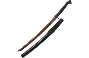 Image of United Cutlery Honshu Damascus Wakazashi, 40.5in Overall, 30.25in Blade, Black Checkered Tpr Handle, SS Guard, Hellfire Damascus Steel Blade, Black Tpr Scabbard, Black, UC3125D