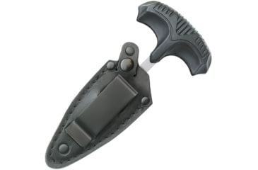 Image of United Cutlery Honshu Large Push Dagger, 5.88in Overall, 3.38in Satin Double Edge 7Cr17Mov SS Dagger Blade, Black Tpr Handle, Black Leather Sheath, UC3250