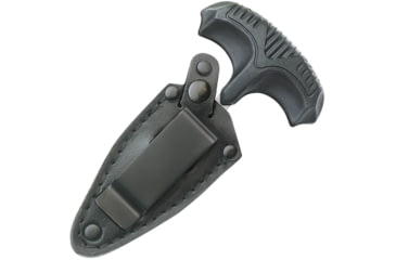 Image of United Cutlery Honshu Small Push Dagger, 4.75in Overall, 2.63in Satin Double Edge 7Cr17Mov SS Dagger Blade, Black Tpr Handle, Black Leather Sheath, UC3251