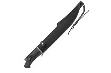 Image of United Cutlery Honshu Spar Sword, 23in Overall, 16.5in Satin 7Cr17Mov SS Blade, Black Tpr Handle, SS Guard, Black Leather Sheath, Black, UC3345
