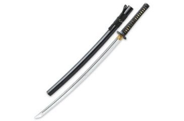 Image of United Cutlery Longquan Master Katana Sword, black and gold handle, silver blade, 39 1/2&quot; UC3193