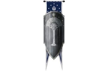 Image of United Cutlery LOTR Second Age Gondorian War Shield w/Flag UC2940