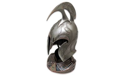 Image of United Cutlery Rivendell Elf Helm w/ wood display, UC3075