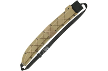 Image of United Cutlery Ronin to Sword Khaki, 26.5in Overall, 17in Black Stonewash SS Blade, Tan Cord Wrapped Faux Rayskin Handle, Tan Nylon Sheath, Black, UC3272