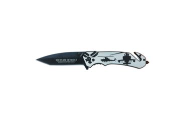 Image of United Cutlery United Air Patrol Assist Folder Knive, 3 1/2in Anodized Stainless Steel Tanto-Point Blade, Aluminum Handle, Silver, UC2706