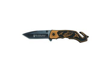 Image of United Cutlery United Silent Attack Assist Folder Knive, 3 1/2in Anodized Stainless Steel Tanto-Point Blade, Aluminum Handle, Brown, UC2708