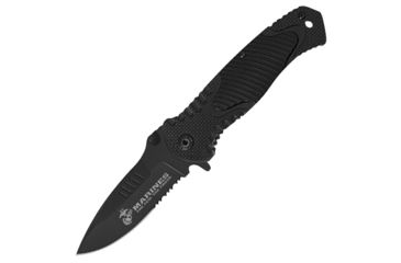 Image of United Cutlery USMC Combat Field, Black Handle, Black ComboEdge w/Sheath, UC3019