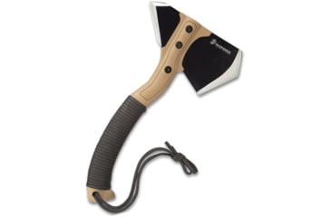 Image of United Cutlery USMC Field Axe, 6.5 black finish stainless axe head with 3.5 cut, Tan ABS handle, UC3365