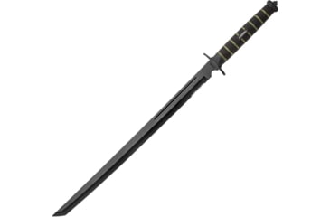 Image of United Cutlery USMCout Combat Sword, 27.5in Overall, 19.75in Black Aus-6 SS Tanto Blade, Black/Green Rubberized Handle, Glass Breaker, Black Nylon Sheath, Black/Green, UC3157