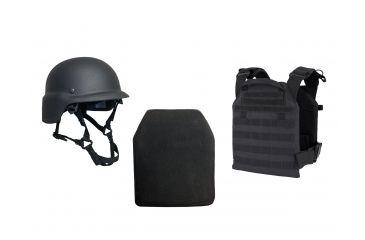 Image of United Shield Active Shooter Level IV, PST 650 Helmet, 2 10inX12in Zeta6h Plates, Black, Small ASLIV-S-B
