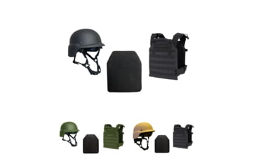 Image of United Shield Active Shooter Level IV, PST 650 Helmet, Zeta6h Plates, Black, OD Green, Tan