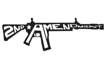 Image of United States Tactical Sticker - 2nd Amendment, White on Black, BS-779
