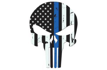 Image of United States Tactical Sticker - Thin Blue Line Skull, BS-767