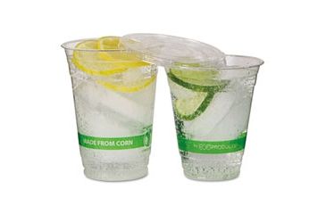 Image of United Stationers Cup 9oz Grn Strpe Corn Cr ECOEPCC9SGS, Unit CT