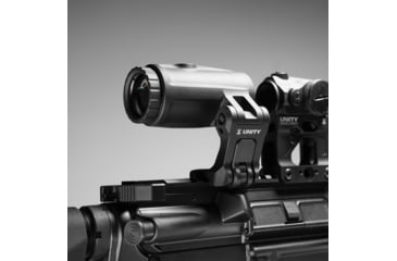 Image of Unity Tactical FAST FTC 4X Magnifier, 5.5 mm Exit Pupil, 2.6in Eye Relief, 2.26" Optical Height, FAST QD Lever, Matte Finish, Black, FST-M4B