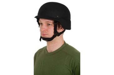 Image of United Shield PASGT Ballistic Helmet Level IIIA w/ 4pt Harness System and Retrofit Face Shield, Black, Medium PASGT-RFFS-BK-MD
