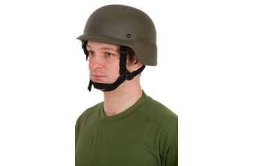 Image of United Shield PASGT Ballistic Helmet Level IIIA w/ 4pt Harness System and Retrofit Face Shield, OD Green, , XL PASGT-RFFS-OD-XL