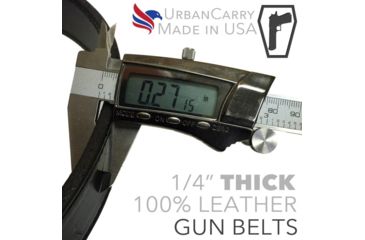 Image of Urban Carry Heavy Duty 0.25 in Thick Singly-Ply Leather Gun Belt, Black, Belt 68 in /Waist 64 in UC-BLT-EB-Bk-68