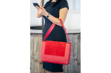 Image of Urbn Chc Callisto Suede Kevlar Purse, Red Suede, Large, CALREDS002