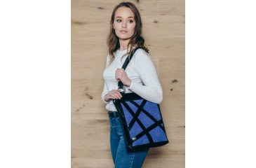 Image of Urbn Chc Luna Suede Kevlar Tote Bag, Veg Look Black/Indigo Suede, Large, LUNINDS